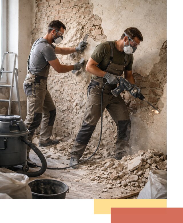 Демонтаж штукатурки со стен в Воскресенске быстро и аккуратно