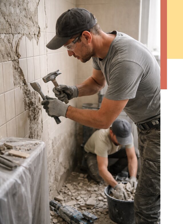 Демонтаж плитки со стен в Воскресенске от 879 руб. — быстро и недорого | ОТДЕЛОЧНИК-Вск