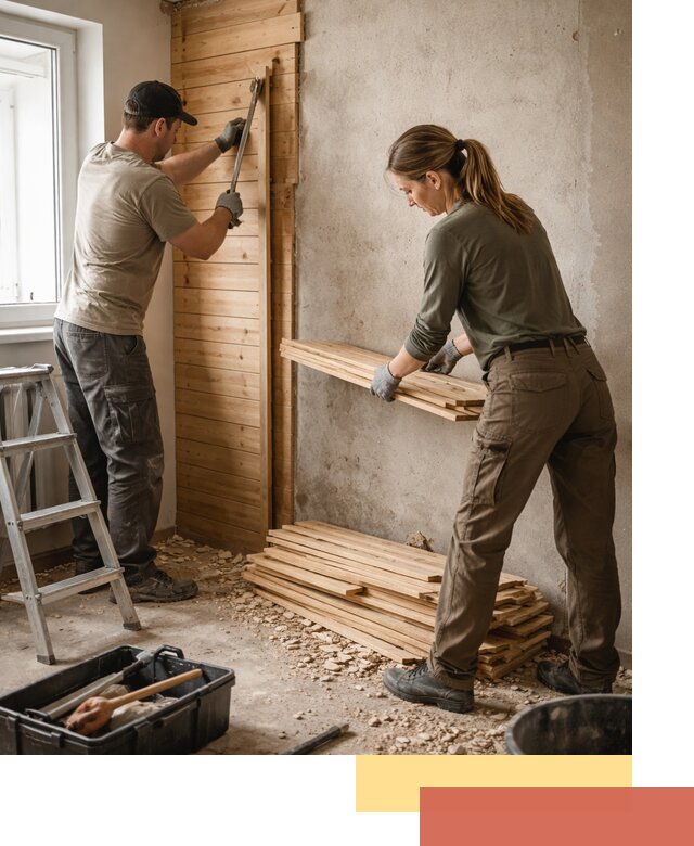 Демонтаж вагонки со стен в Воскресенске — профессиональный демонтаж