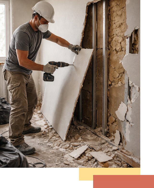 Демонтаж гипсокартона со стен в Воскресенске качественно и быстро