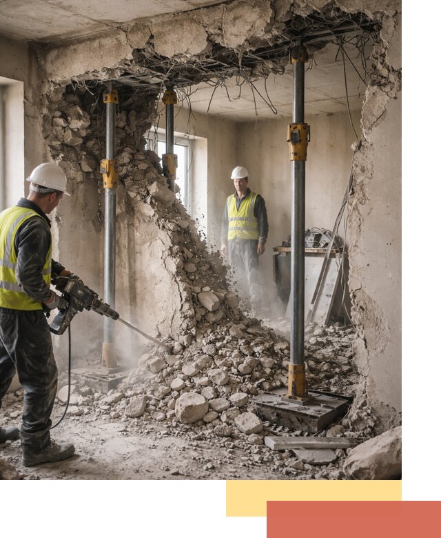 Снос несущих стен в Воскресенске с гарантией безопасности и качества