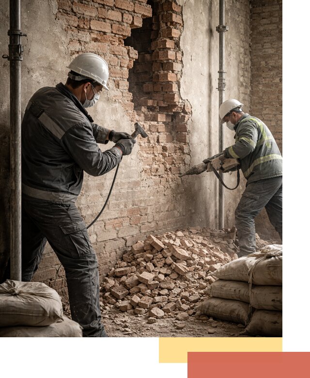 Демонтаж кирпичных стен в Воскресенске быстро и безопасно