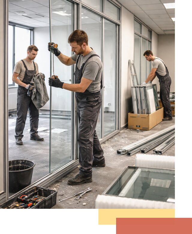 Демонтаж стеклянных перегородок в Воскресенске быстро и безопасно