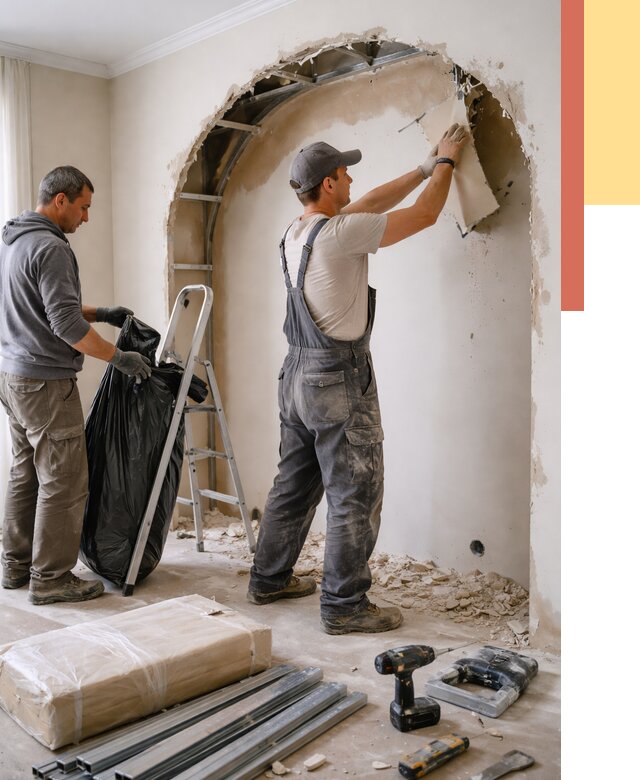 Демонтаж арки из гипсокартона в Воскресенске от 3618 руб. — услуги под ключ | ОТДЕЛОЧНИК-Вск