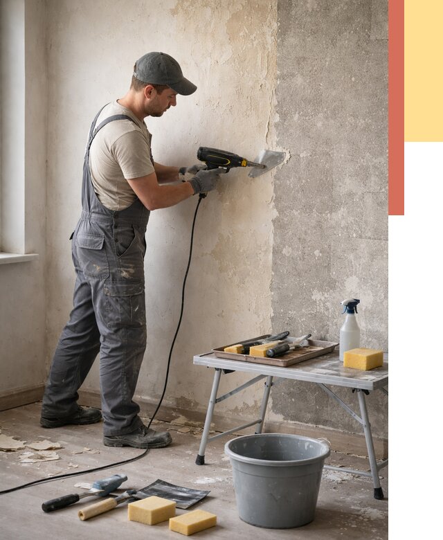 Очистка стен от клея в Воскресенске от 1913 руб. — снятие и удаление клея со стен | ОТДЕЛОЧНИК-Вск