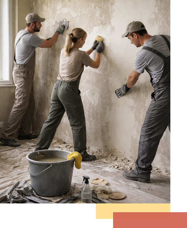 Очистка стен от клея и грунтовки в Воскресенске качественно и быстро