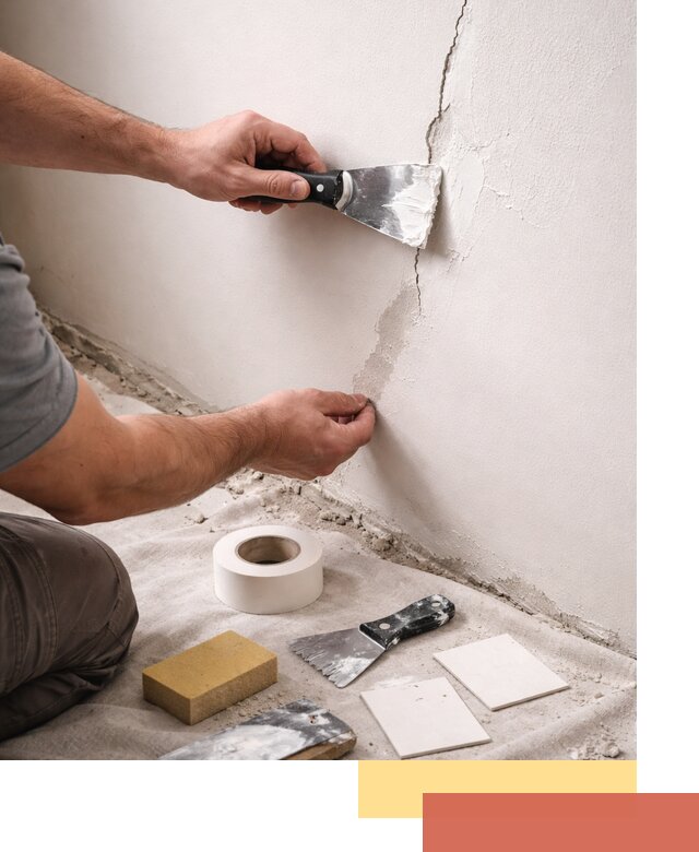 Заделка трещин и сколов в стенах и потолках в Воскресенске