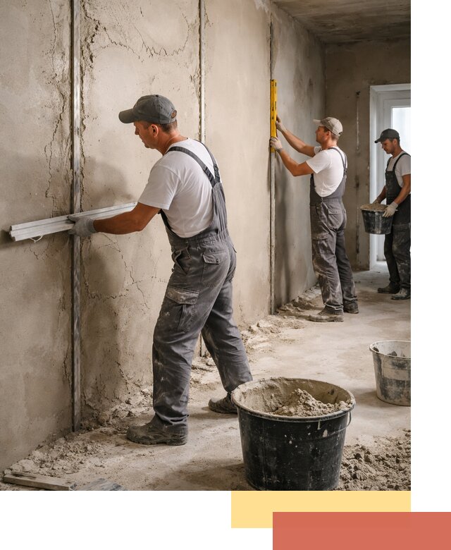 Штукатурка стен по маякам в Воскресенске — точная и ровная поверхность