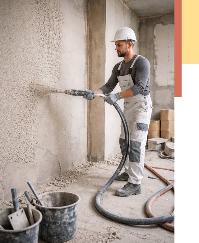 Машинная штукатурка стен в Воскресенске под ключ от 6720 руб./м2 | ОТДЕЛОЧНИК-Вск