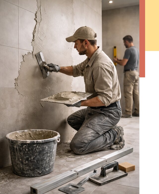 Штукатурка стен в ванной в Воскресенске от 4652 руб./м² — выравнивание под ключ | ОТДЕЛОЧНИК-Вск