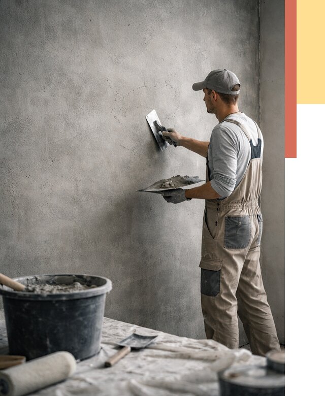 Декоративная штукатурка под бетон в Воскресенске от 2585 руб./м² — нанесение под ключ | ОТДЕЛОЧНИК-Вск