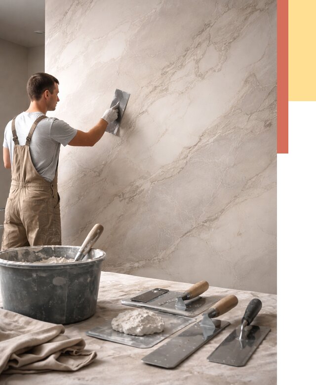 Декоративная штукатурка под мрамор в Воскресенске от 2895 руб./м² — быстро и недорого | ОТДЕЛОЧНИК-Вск