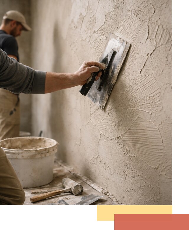 Фактурная штукатурка стен в Воскресенске — монтаж, отделка, реставрация