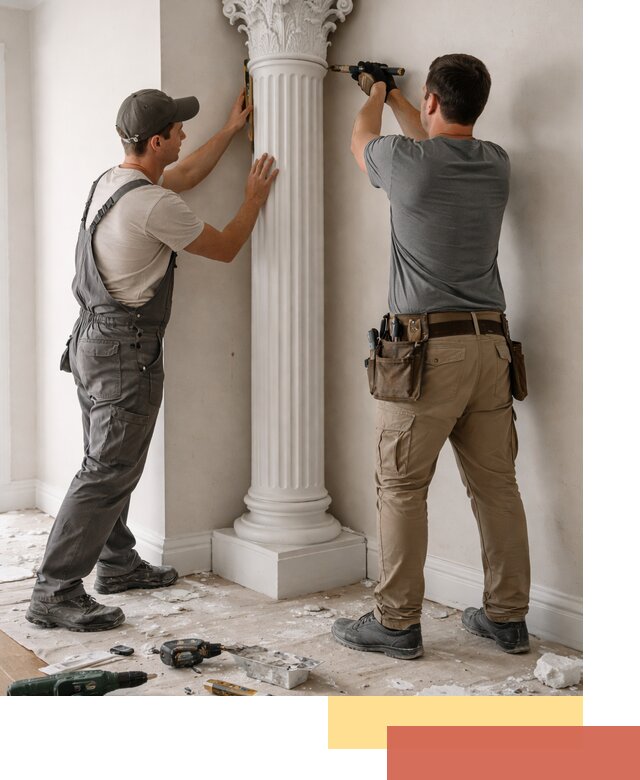 Установка декоративных колонн в Воскресенске под ключ