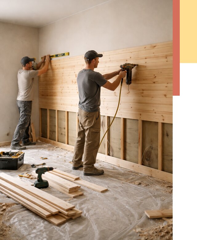 Монтаж деревянной вагонки на стены в Воскресенске от 7754 руб. | Услуги монтажа вагонки | ОТДЕЛОЧНИК-Вск