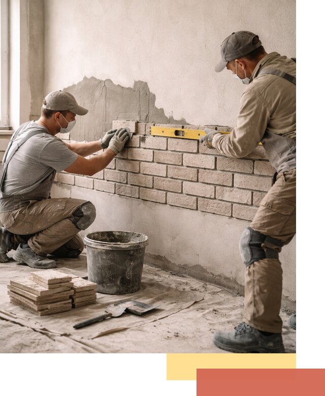 Монтаж декоративного кирпича профессионально в Воскресенске