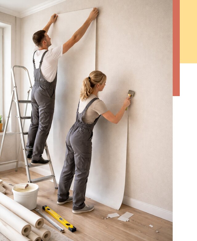 Поклейка флизелиновых обоев в Воскресенске от 6203 руб. | Быстро и недорого — ОТДЕЛОЧНИК-Вск