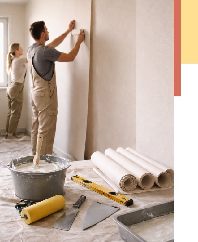 Поклейка бумажных обоев в Воскресенске от 5686 руб./м2 — быстро и недорого | ОТДЕЛОЧНИК-Вск