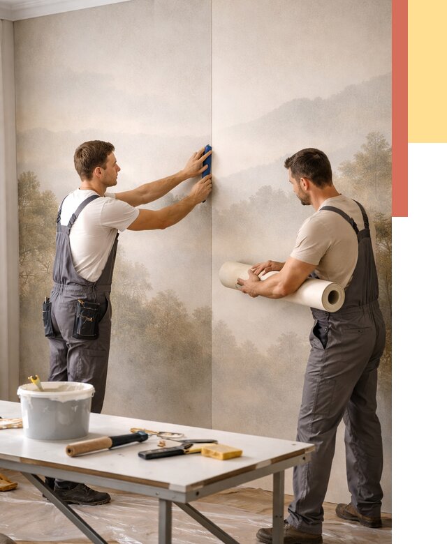 Поклейка фотообоев в Воскресенске от 8787 руб/м² — быстро и недорого | ОТДЕЛОЧНИК-Вск