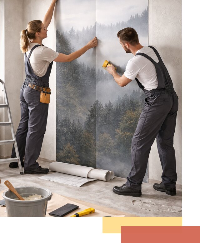 Поклейка фотообоев профессионально в Воскресенске под ключ