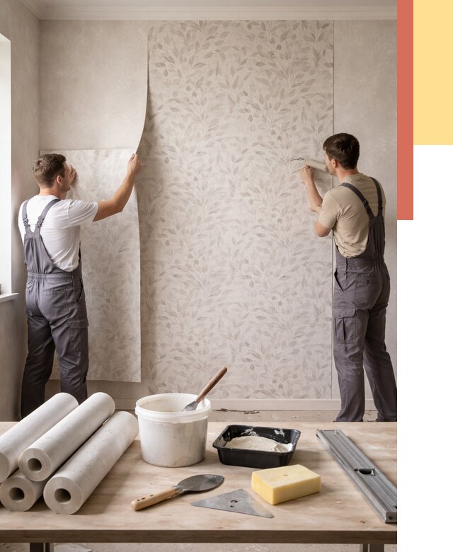 Поклейка обоев с подбором рисунка в Воскресенске от 3618 руб. | ОТДЕЛОЧНИК-Вск - быстро и недорого