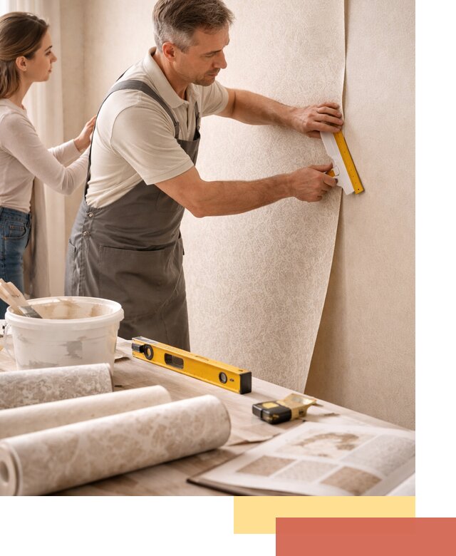 Поклейка обоев с подбором рисунка в Воскресенске