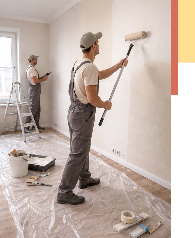 Покраска стен акриловой краской в Воскресенске от 3618 руб./м² — быстро и недорого | ОТДЕЛОЧНИК-Вск