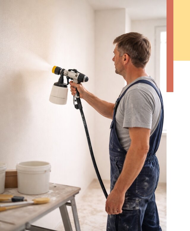 Покраска стен краскопультом в Воскресенске от 7754 руб. — механизированная покраска | ОТДЕЛОЧНИК-Вск