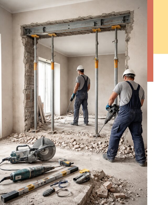 Прорезка проема в стене в Воскресенске от 4652 руб. — быстро и недорого | ОТДЕЛОЧНИК-Вск