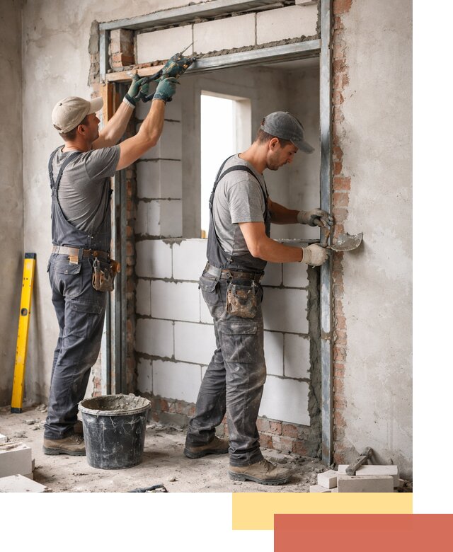 Закладка дверного проема под ключ в Воскресенске: демонтаж, монтаж, отделка