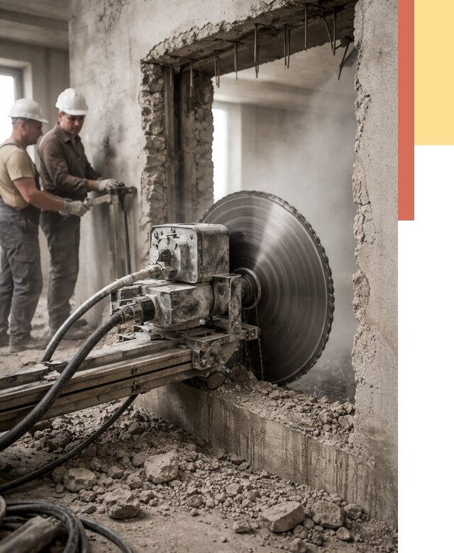 Алмазная резка проемов в Воскресенске от 4652 руб. быстро и недорого | ОТДЕЛОЧНИК-Вск