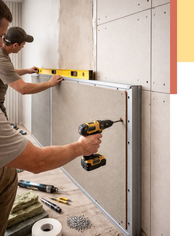 Шумоизоляция стен панелями ЗИПС в Воскресенске от 2274 руб./м² под ключ | ОТДЕЛОЧНИК-Вск