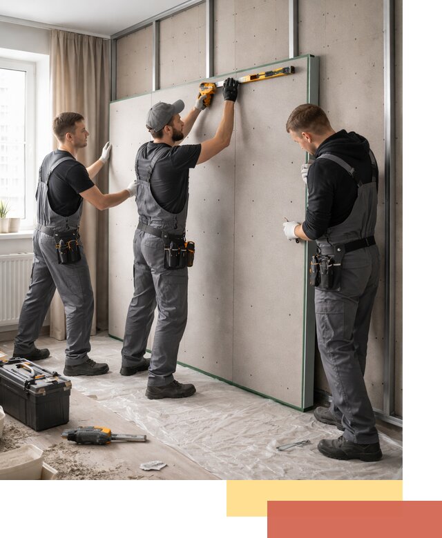 Шумоизоляция стен панелями ЗИПС в Воскресенске для жилых и коммерческих помещений