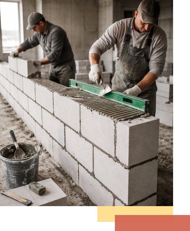 Кладка перегородок из газобетона в Воскресенске быстро и качественно