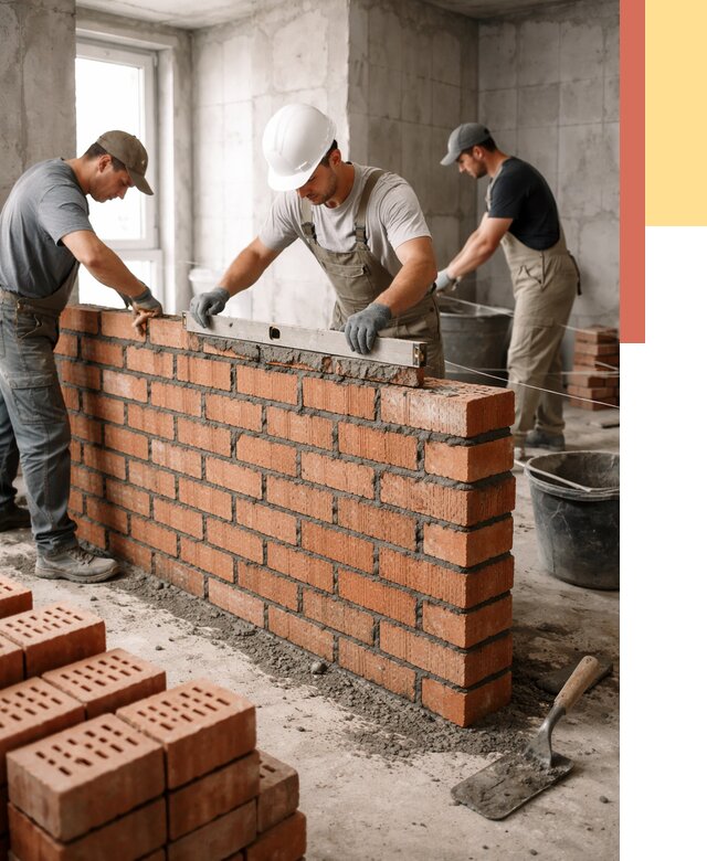 Кладка перегородок из кирпича в Воскресенске от 3618 руб. за м² | ОТДЕЛОЧНИК-Вск