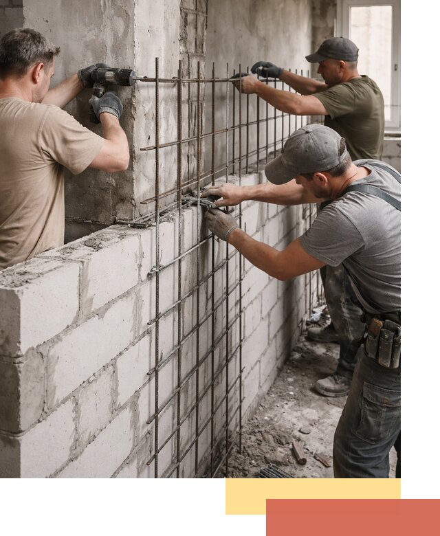 Армирование кладки перегородок в Воскресенске профессионально и надёжно