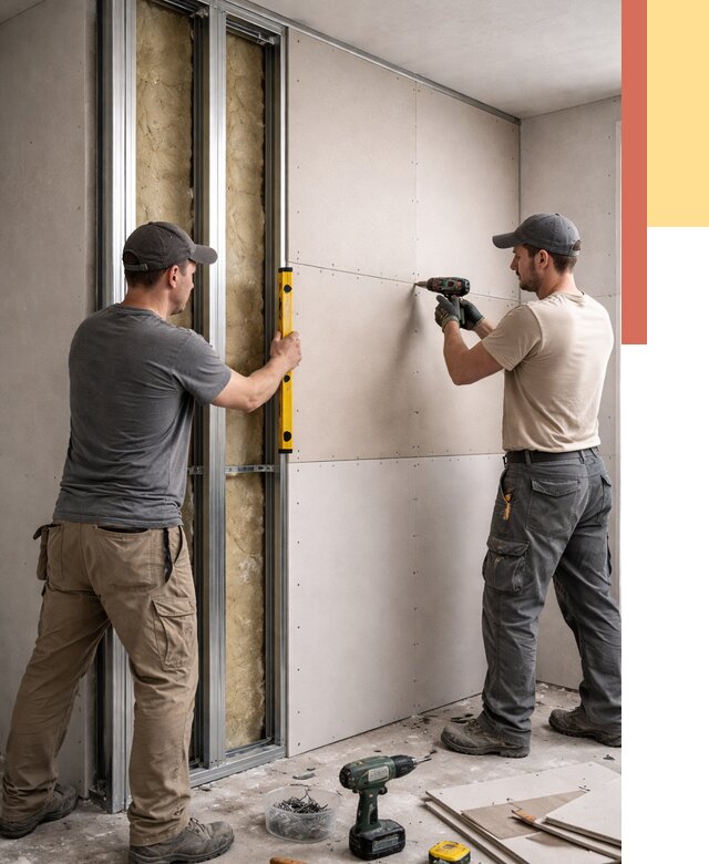 Монтаж двухслойной перегородки из гипсокартона в Воскресенске от 1499 руб. | ОТДЕЛОЧНИК-Вск