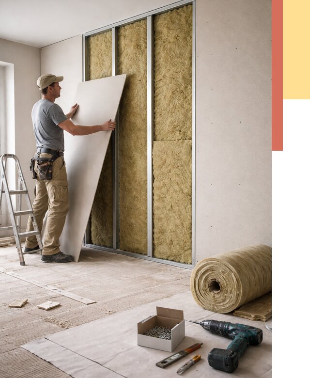 Перегородка из гипсокартона с шумоизоляцией в Воскресенске от 3225 руб. | ОТДЕЛОЧНИК-Вск