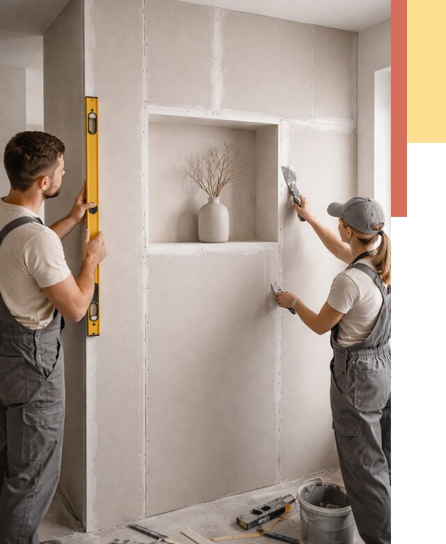 Перегородка из гипсокартона с нишей в Воскресенске от 3360 руб. под ключ | ОТДЕЛОЧНИК-Вск