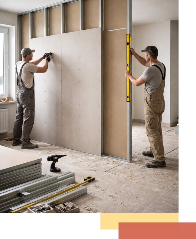 Зонирующая перегородка из гипсокартона под ключ в Воскресенске