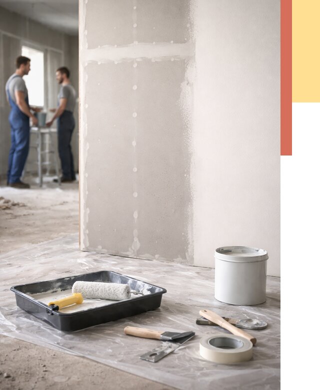 Покраска перегородок из гипсокартона в Воскресенске от 4652 руб. под ключ | ОТДЕЛОЧНИК-Вск