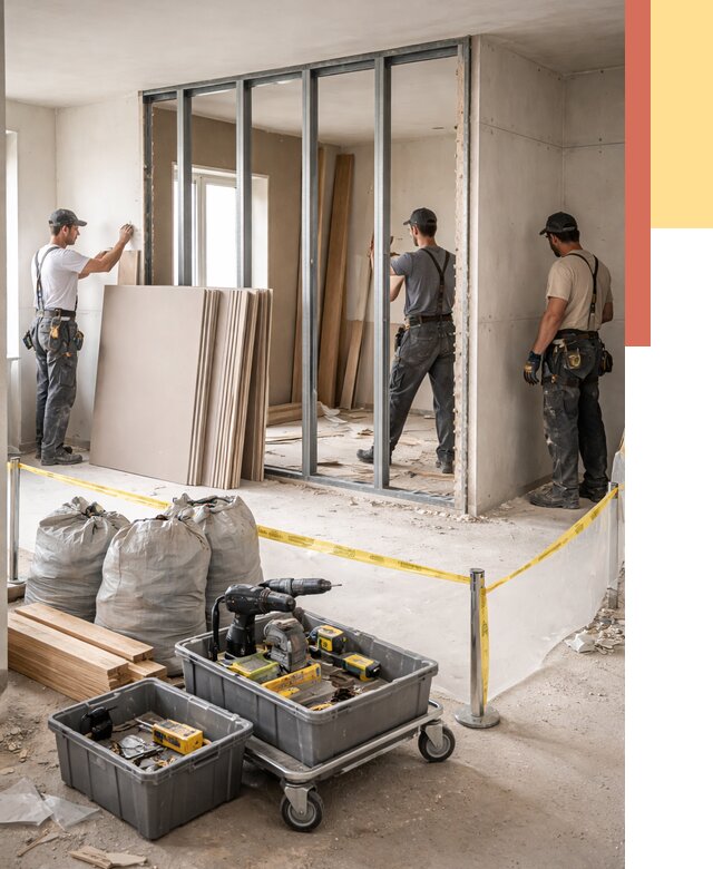 Перенос гипсокартонной перегородки в Воскресенске под ключ от 4652 руб. | Демонтаж и монтаж – ОТДЕЛОЧНИК-Вск