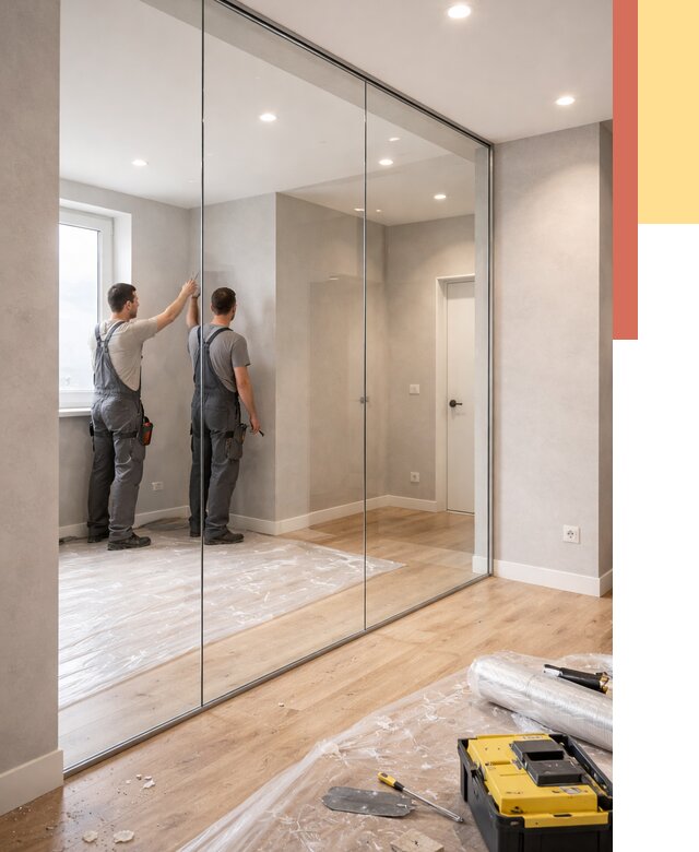 Безрамные стеклянные перегородки в Воскресенске — монтаж от 9821 руб. | ОТДЕЛОЧНИК-Вск