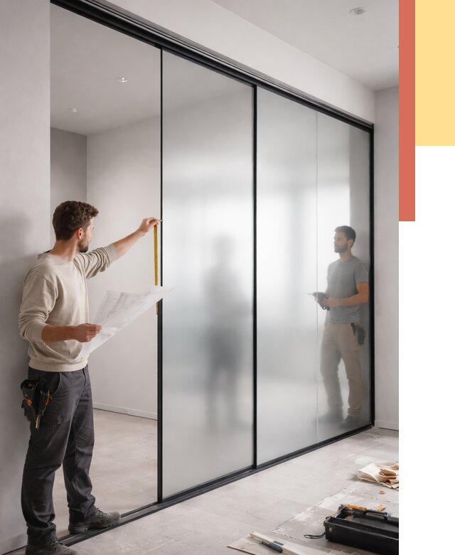 Матовые стеклянные перегородки в Воскресенске от 8787 руб. — монтаж и установка | ОТДЕЛОЧНИК-Вск