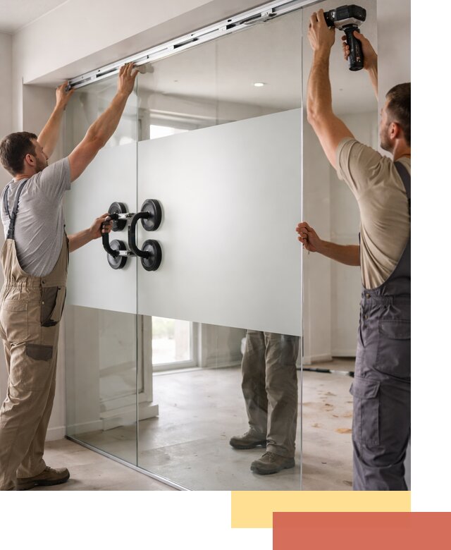 Матовые стеклянные перегородки под ключ в Воскресенске