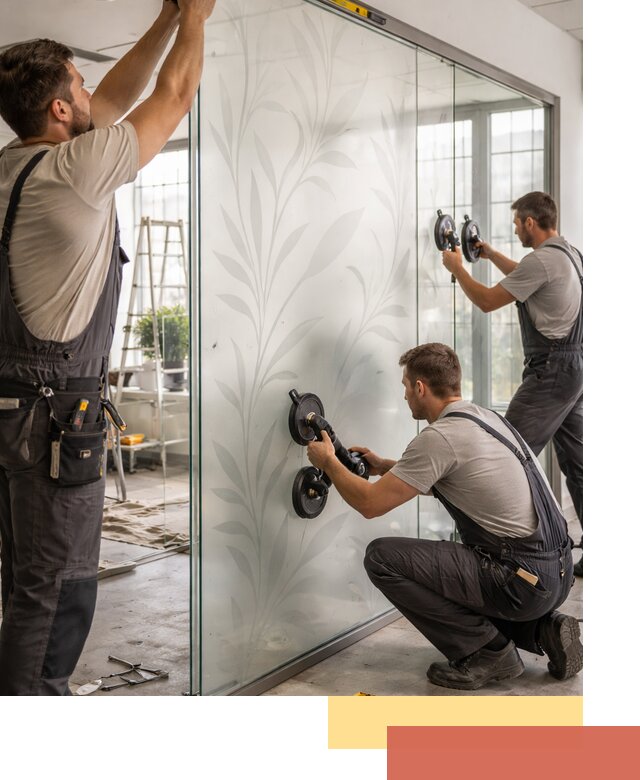 Стеклянные перегородки с рисунком на заказ в Воскресенске