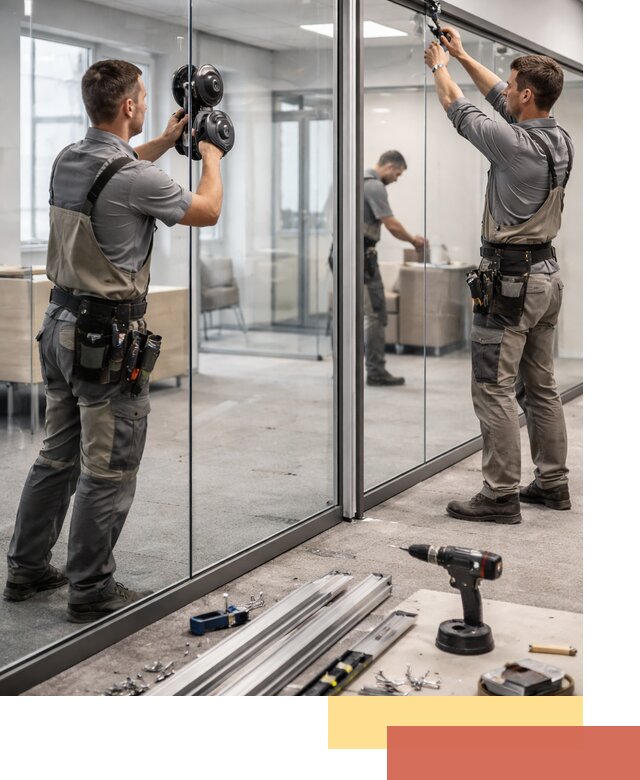 Стеклянные офисные перегородки под ключ в Воскресенске