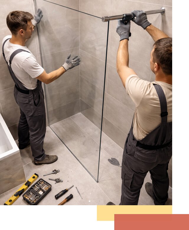 Стеклянные перегородки для душа в Воскресенске — изготовление и монтаж