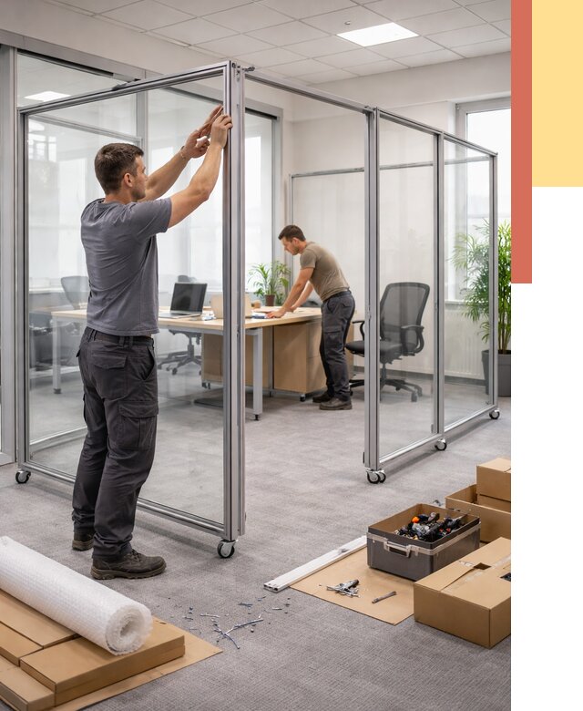 Мобильные офисные перегородки в Воскресенске от 12923 руб. — установка под ключ | ОТДЕЛОЧНИК-Вск