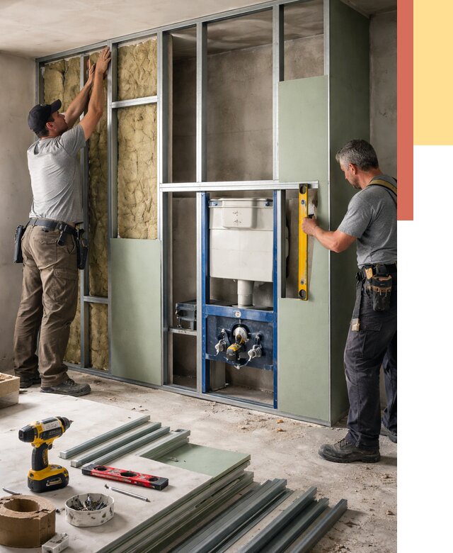 Установка сантехнических перегородок в Воскресенске от 8787 руб. | ОТДЕЛОЧНИК-Вск